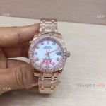 Copy Rolex Masterpiece Rose Gold Diamond Bezel White Face Watch